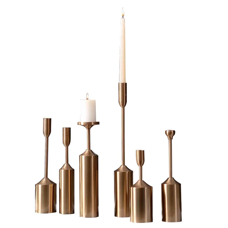 

Modern Style Gold Metal Candle Holders Wedding Decoration Bar Party Home Decor Candlestick Candelabra