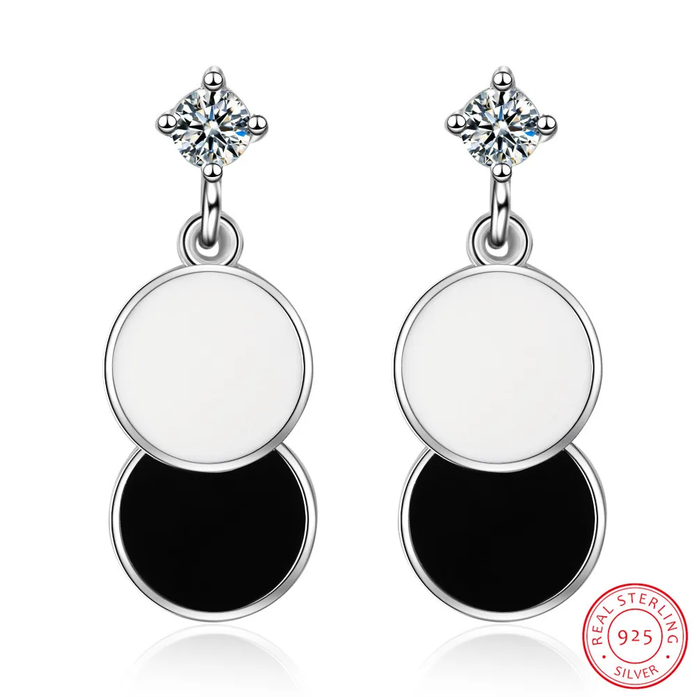 

925 silver needle Wafer Charm Stud Earrings Simple Geometry Cute Female Personality Trend Anti Allergy Accessories