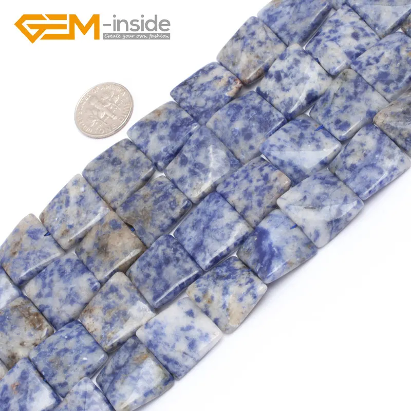 16mm Square Twist Assorted Material Natural Gem Stones Flat Beads For Jewelry Making Beads DIY 15\
