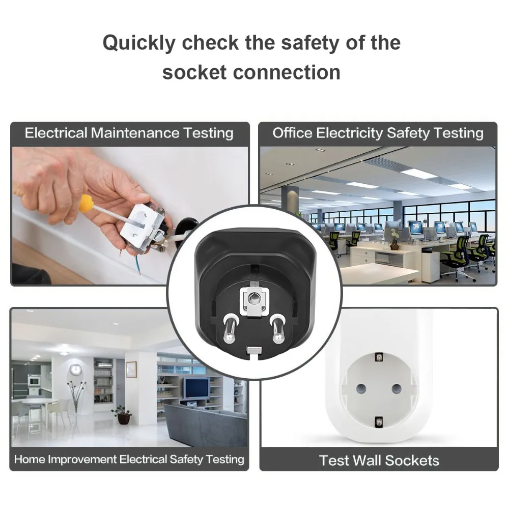 Bside Dual Mode Non-Contact Ac Voltage Detector Tester + Socket Stopcontact Tester Circuit Polariteit Breaker Finder kit