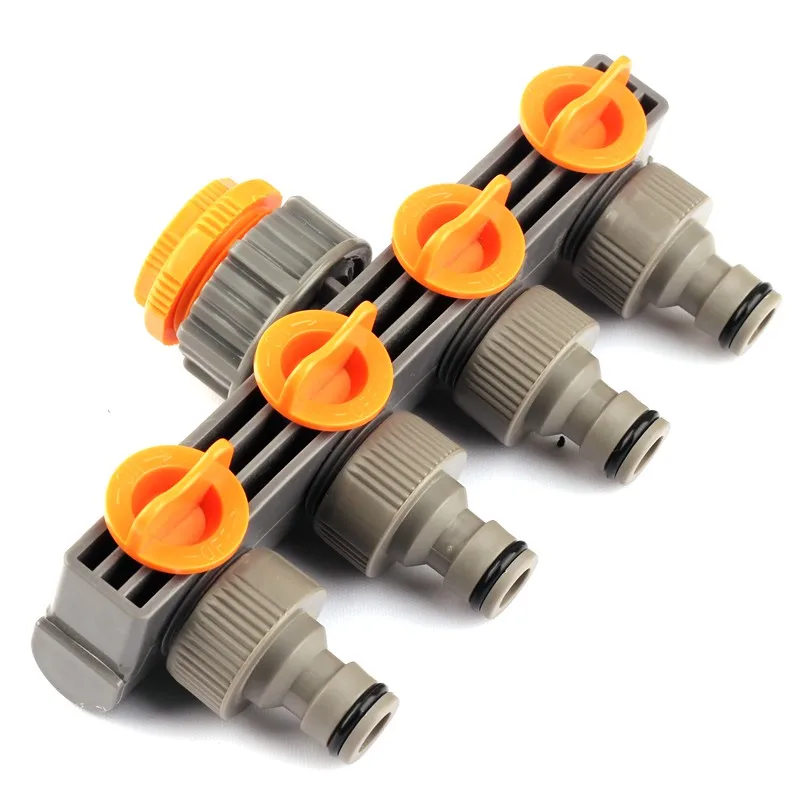 ABS 4 Ways Garden Faucet Splitter Adaptor Quick Joint 3 Type Thread Water Tape Import Size Garden Drip Irrigation Connectors