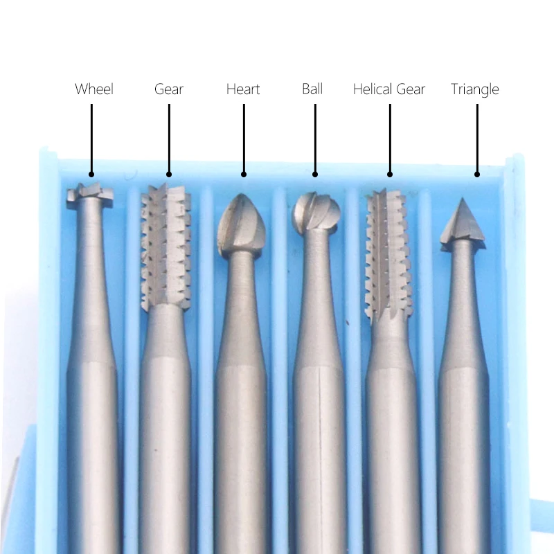 6 adet Tungsten çelik gravür matkap ucu seti Dremel döner aracı için delme güç araçları kesici yönlendirici Bit