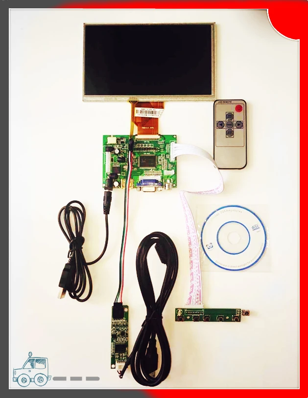 

7.0" Inch Raspberry Pi LCD Touch Screen Display TFT Monitor AT070TN90 V.1 With Touchscreen Kit HDMI VGA Input Driver Board