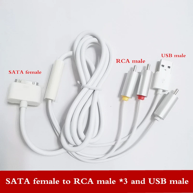 

SATA female one minute four extension cable SATA female to RCA male *3 and USB male *1 extension cable 1pcs Free shipping
