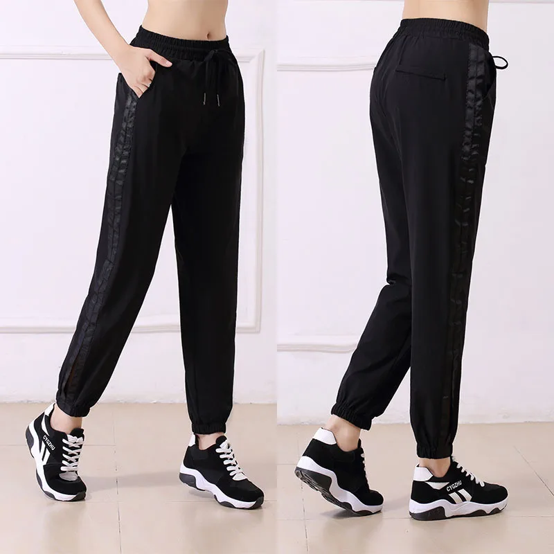 New Sweatpants Women's Sports Trainning Trousers Closing Loose Foot Pants High Waist Running Fitness Pants