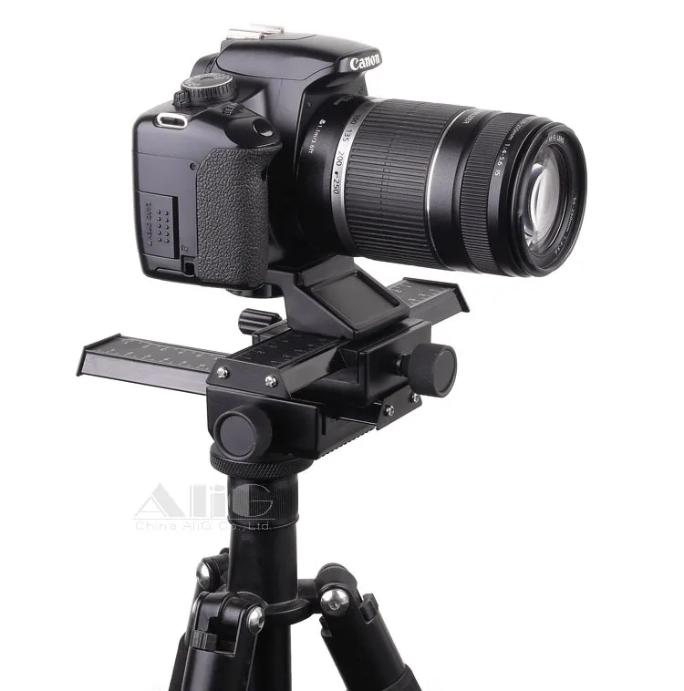 DSLR Rig Metal Two-way Adjustment Camera Tripod Head Fits for Lens Reverse Macro Photography Accessories