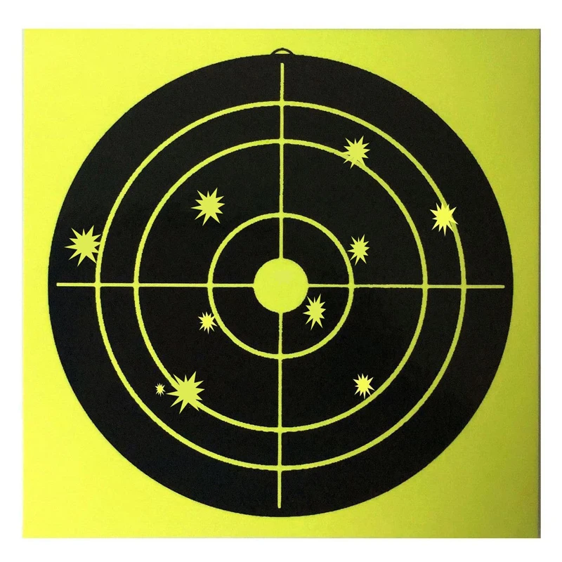 50 PCs New Trend  Splatter Targets Card Paper Arrow Rifle Pistol Gun BB Airsoft Shooting Targets Fluorescent Yellow Impact