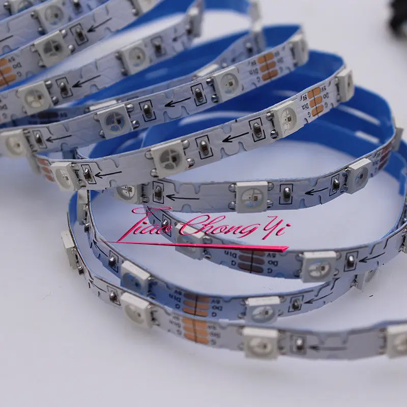 5.5mm width S shape type Addressable WS2812B 48LED/M RGB bendable LED strip IP20