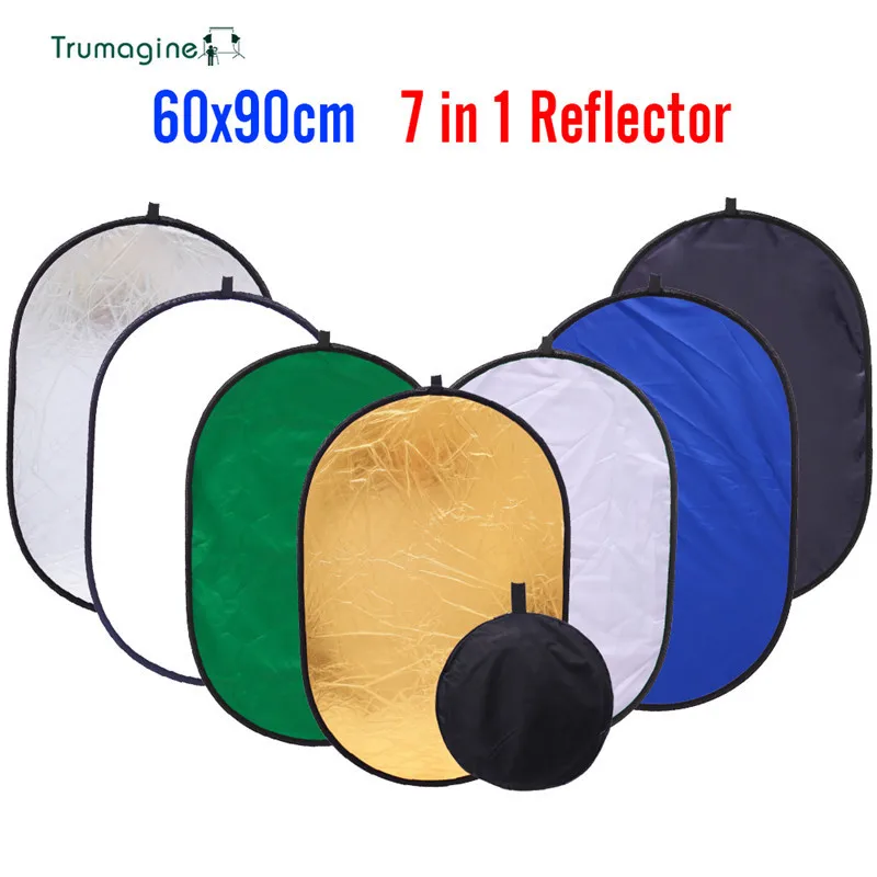 

TRUMAGINE 60x90CM 7 In 1 Neewer Camera Reflector Portable Collapsible Light Oval Reflector For Photographic Studio Reflector