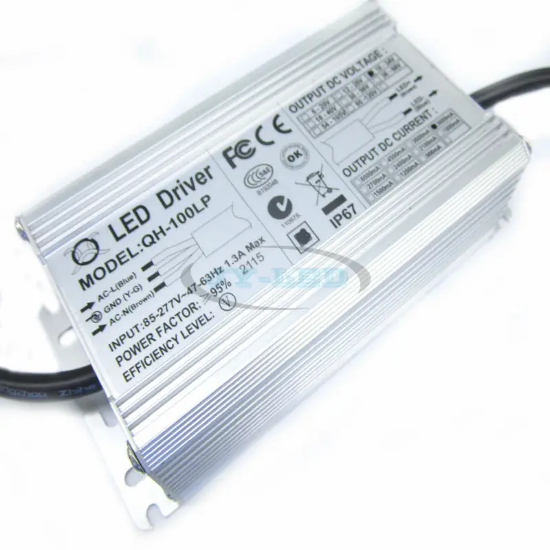 100W LED Driver 3000mA DC18-34v Power Supply IP67 Waterproof Constant Current FloodLight Driver For High Power LED Beads