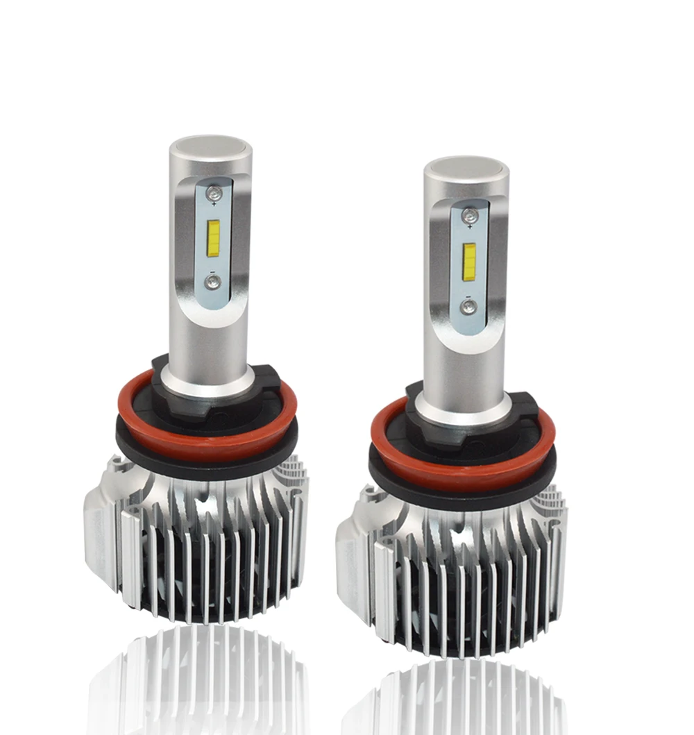 H11 (H8, H9, H16JP) V1 Series 9600 Lumens Flip Chips LED Headlight Bulbs Conversion Kit Aluminum Body White 6000k 2 Yr Warranty