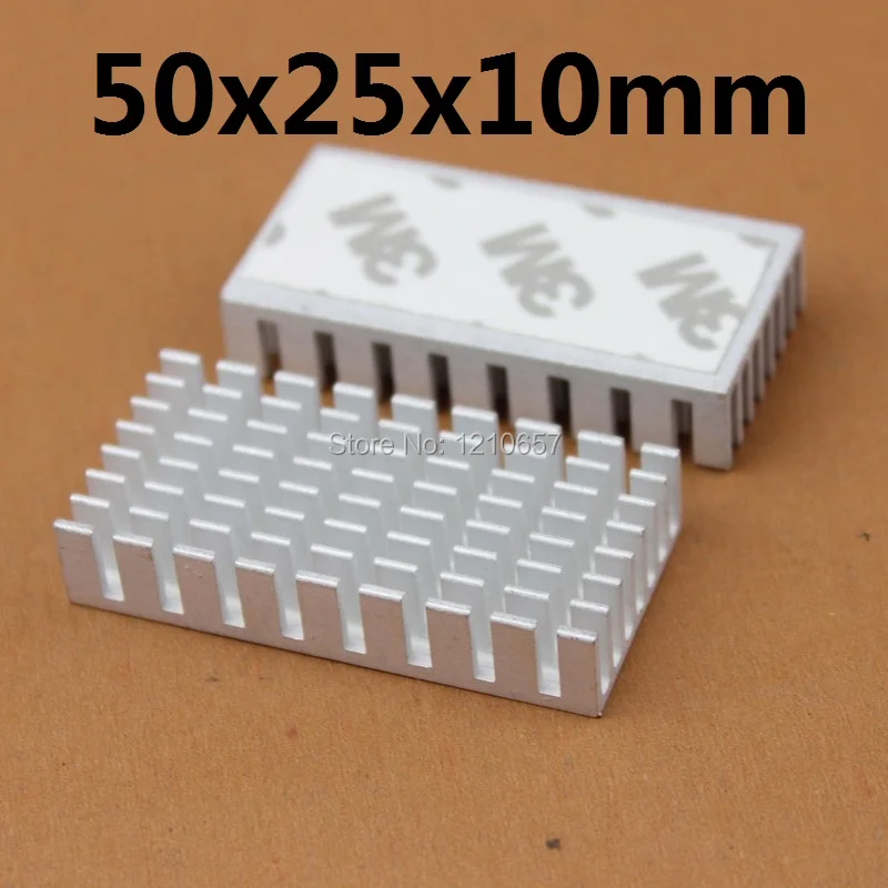 20 pieces lot Aluminum Heatsink Radiator 50x25x10mm Thermal Adhesive Tape LM2596 2577