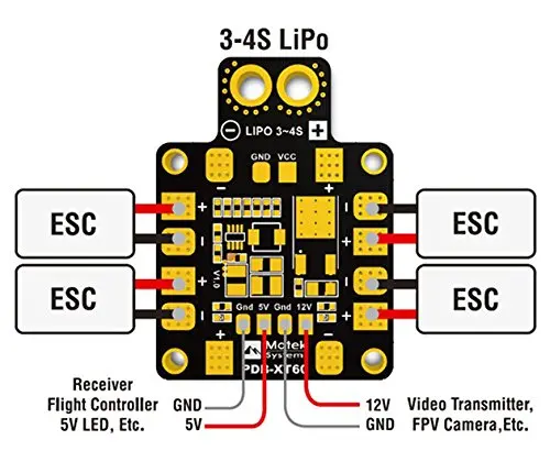 MATEK Mini Power Hub PDB XT60 Power Verteilung Bord PDB-XT60 mit BEC 5 V/12 V für FPV Drone quadcopter QAV210 QAV-R QAV-X