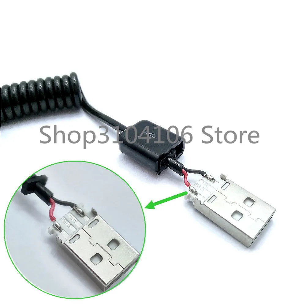 Spiral Coiled USB 2.0 A Male to Micro USB B 5 Pin Adaptor Spring Digital USB  Cables Connector USB Charger Cable