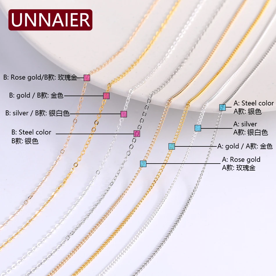 UNNAIER 1 meter, earring tassel chain 1.5mm thin chain connecting chain metal alloy handmade ear wire diy earring accessories