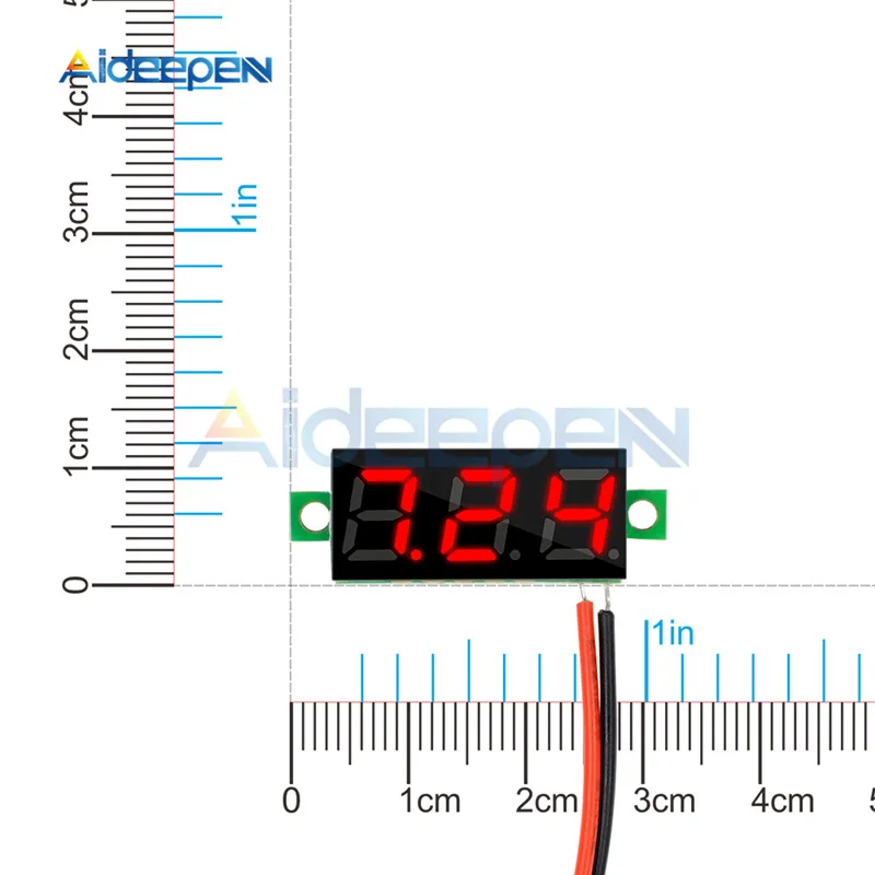 Imagem -04 - Led Voltímetro Digital Medidor de Tensão Detector de Volts Monitor Painel Tester Vermelho Verde dc 0100v 2.5v30v 0.28 12v 24v Peças