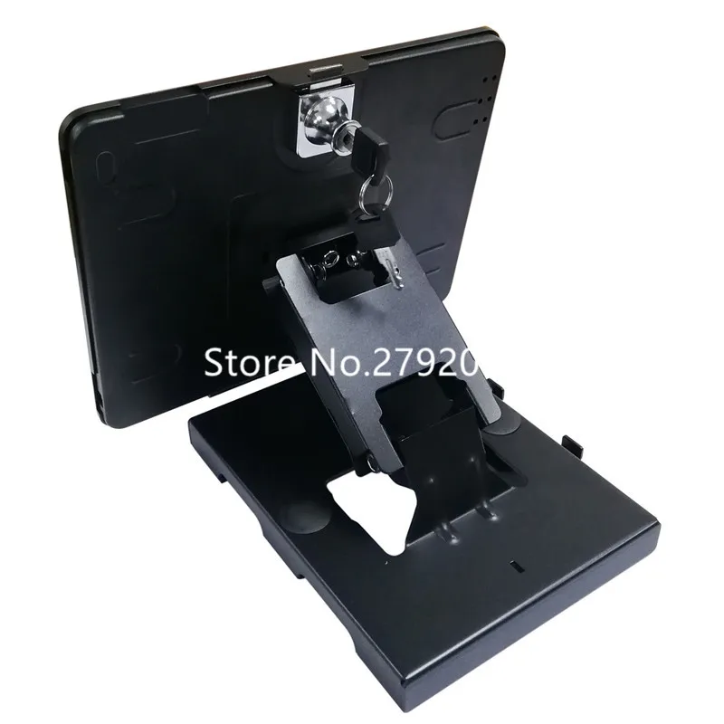 IPad flat anti-theft device iPad aluminium alloy flat wall 360 degree revolving hotel front desk order bracket for ipad 2/3/4