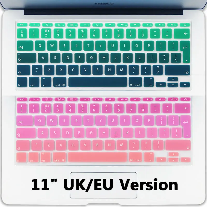 Batianda(TM) Air 11 UK/EU Version Gradient Color Silicone Keyboard Cover Fit For Macbook Air 11 11.6 inch