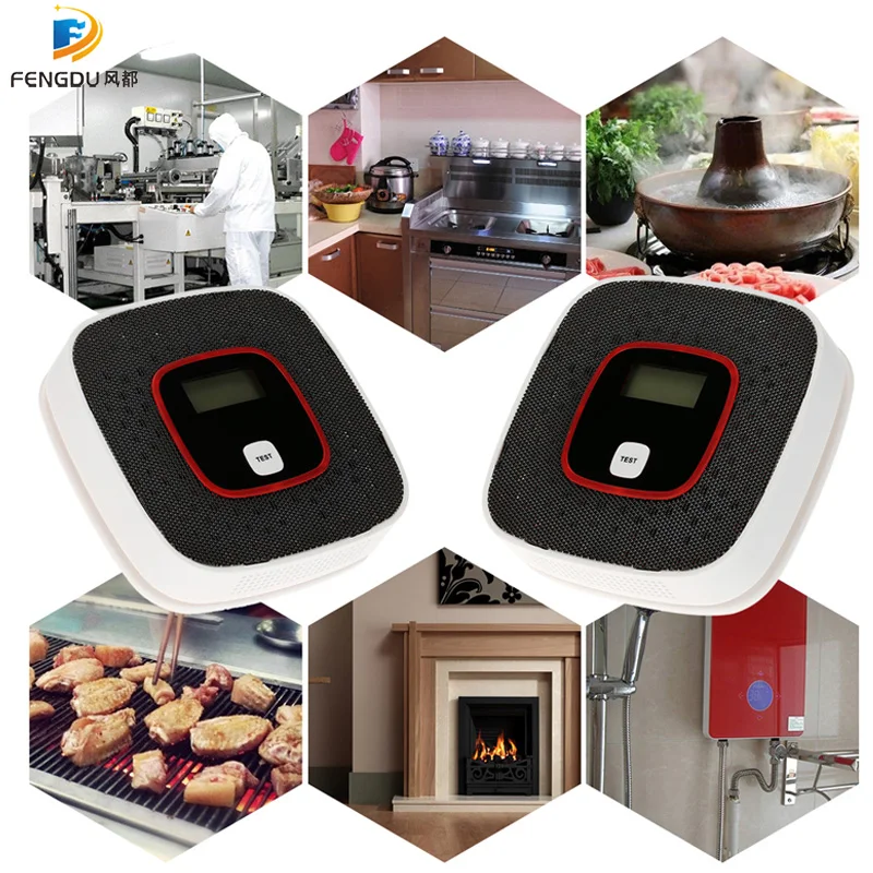 LCD 디스플레이 CO 감지기 일산화탄소 경보 센서 중독 가스 테스터 인간의 음성 경고 감지기 경보 시스템