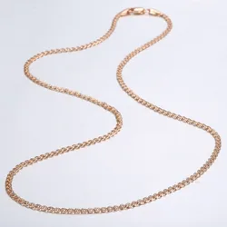 3mm Thin Necklace For Women Girls 585 Rose Gold Color Link Chain Necklace Woman Jewelry Hot Valentines Gifts 50cm 60cm GN462