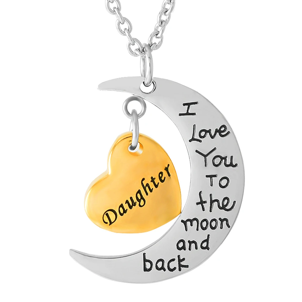 MJD9471	I love You To the Moon And Sun Back Memorial Daughter Cremation Jewlry