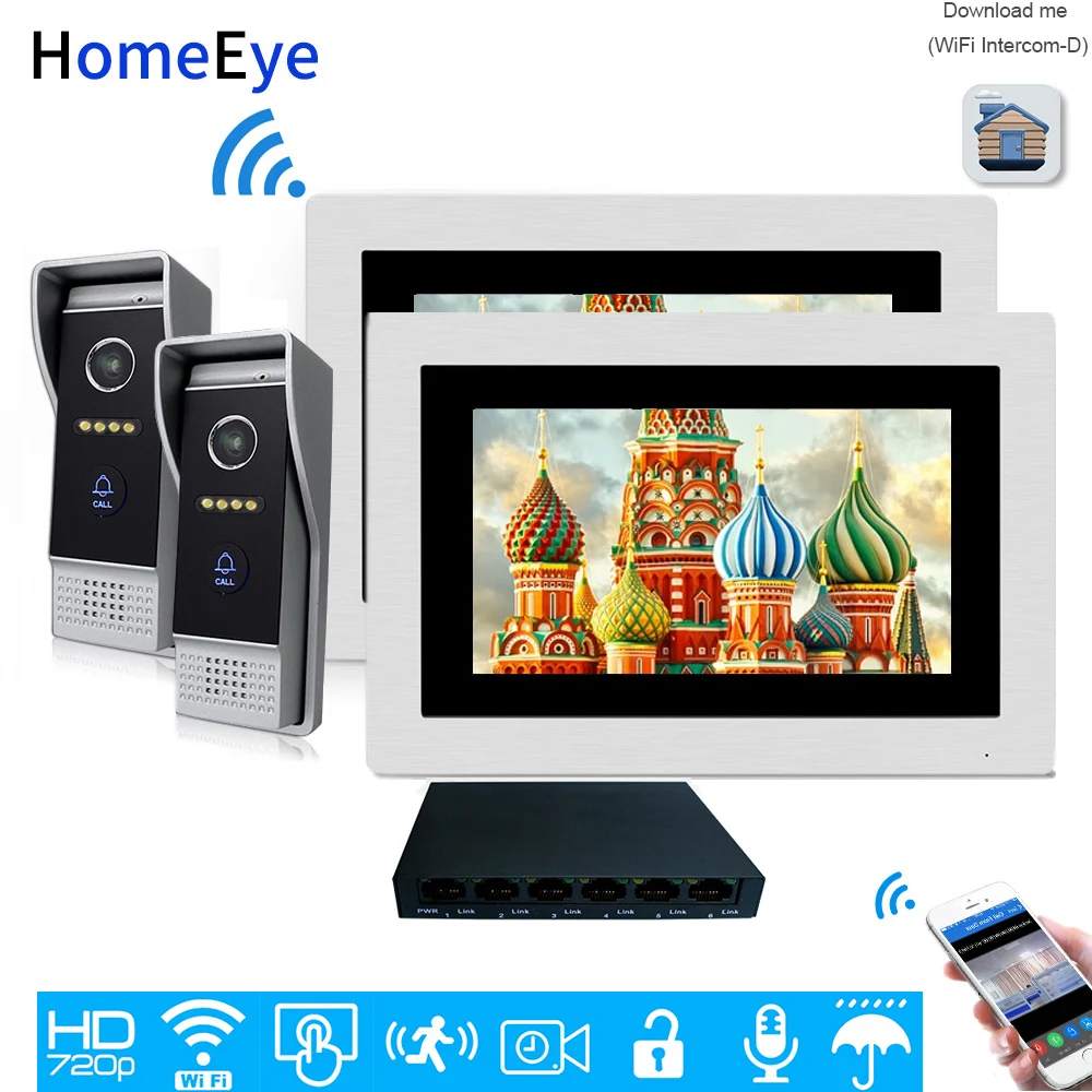 HomeEye 720P WiFi IP Video Door Phone Video Intercom Android/IOS APP 1.0MP Camera Home Access Control System Video Record Alarm