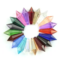 38mm 10pcs/50pcs/200pcs Colorful Crystal Glass U-drop Prism Chandelier Parts for Home Street Lighting Decoration Free Shipping