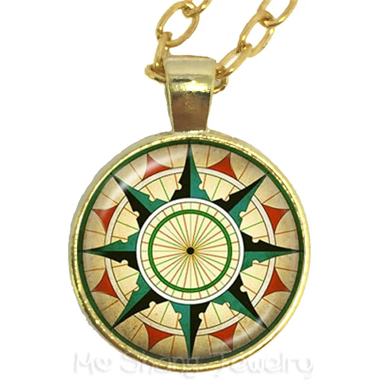 2018 New Retro Compass Glass Dome Necklace Back To School Gift Graduation Gift Go In The Direction Of Your Dreams