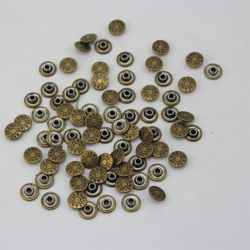 9.5mm brass garment jeans rivets  high quality metal brass jeans buttons