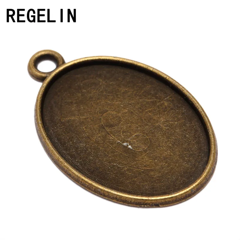 REGELIN – pendentif ovale en Bronze Antique, accessoires de bijouterie, vierge, Fit18 x 25mm, 20 pièces