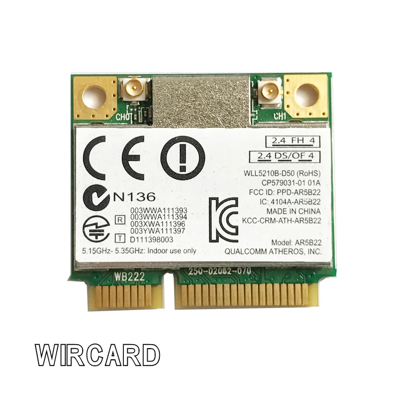 Dual Band 300Mbps Wifi AR5B22 Draadloze Half Mini Pci-E Wlan 2.4G/5Ghz Wifi + Bt 4.0 combo Lan Netwerkkaart