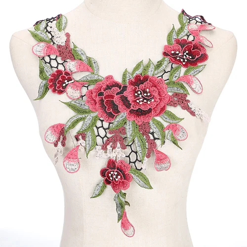 Embroidered Fabric Flower Lace Applique for DIY Projects