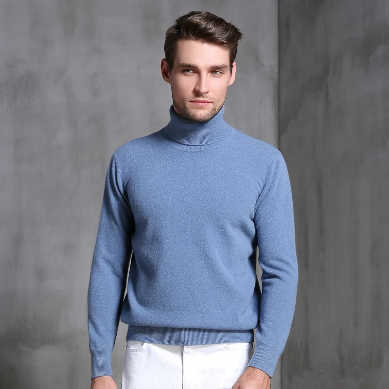 Men Sweater Winter Autumn Warm Pullover 100% Pure Cashmere Knitted Jumpers Hot Sale 8Colors High Quality Knitwear Man Thick Tops