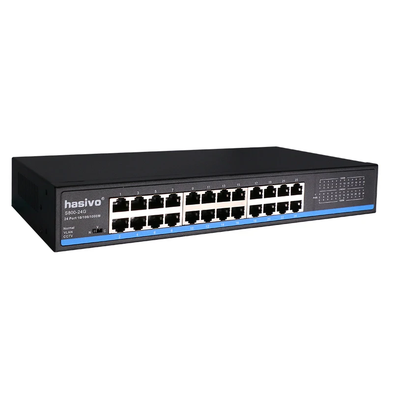 Коммутатор lan ethernet с 24 портами RJ45, гигабитный коммутатор для ip-камеры