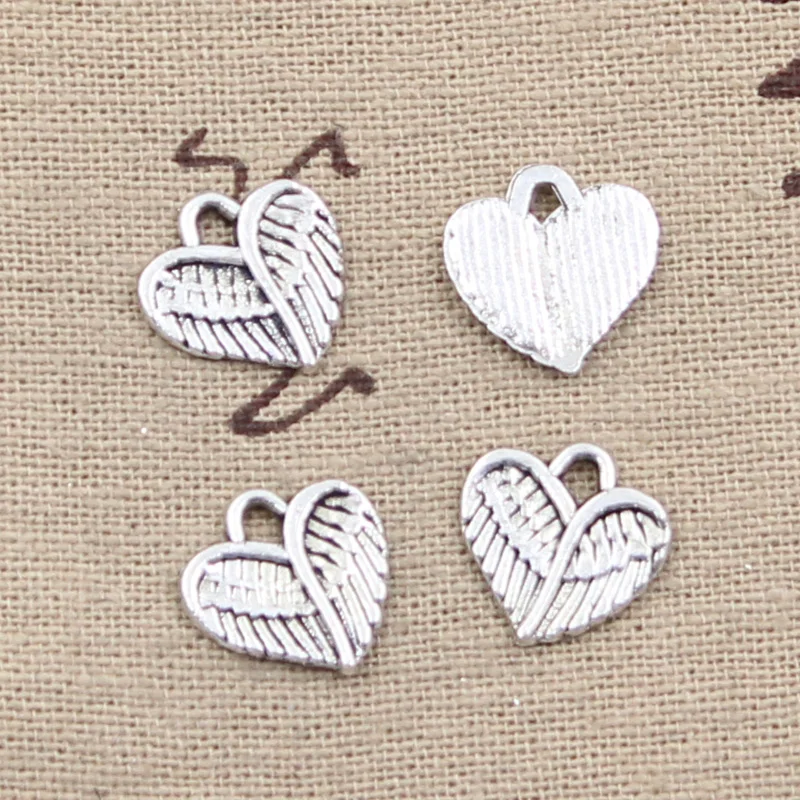 

20pcs Charms Heart Wings 13x13mm Antique Tibetan Silver Color Pendant Findings Accessories DIY Vintage Choker Handmade Jewelry