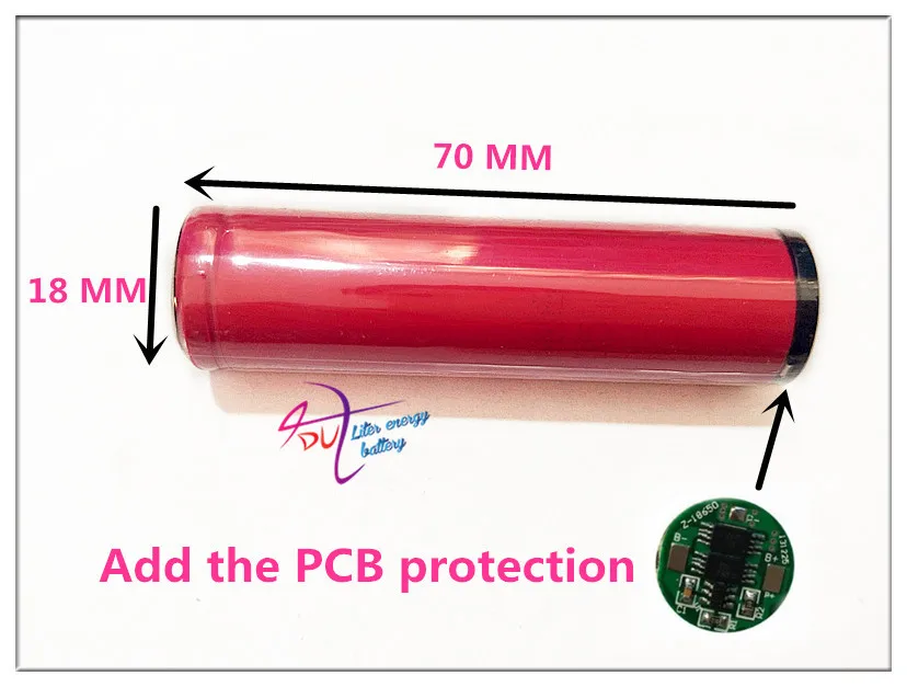 2PCS 100% New Original for Sanyo 18650 2600 mAh 3.7V Rechargeable lithium battery UR18650ZY+ PCB protection board