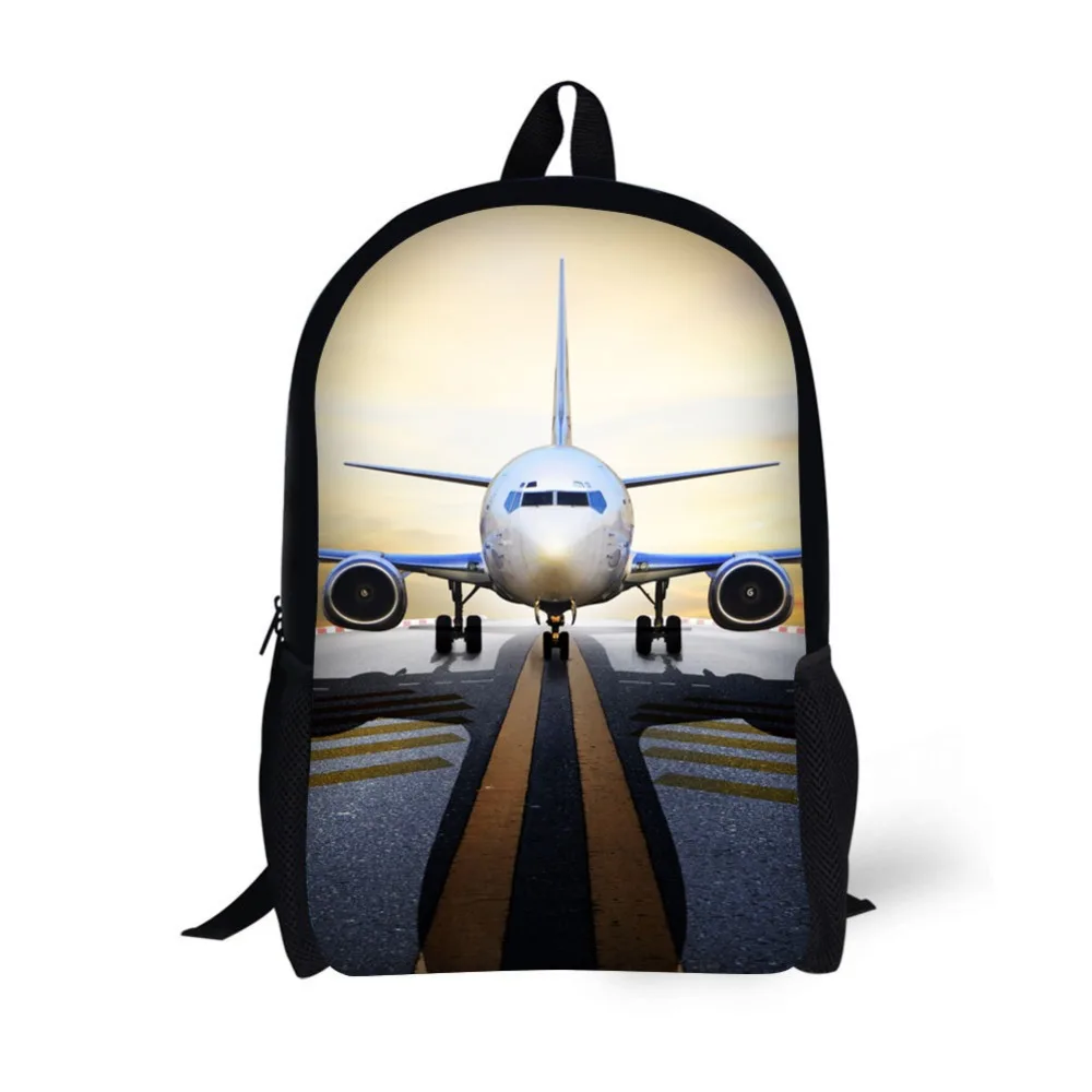 Airplane Design Generic Backpack Bag Children School Bags for Age 6-15 Teenage Boys Plane Bag Pack 17 Inch Aircraft Bookbag