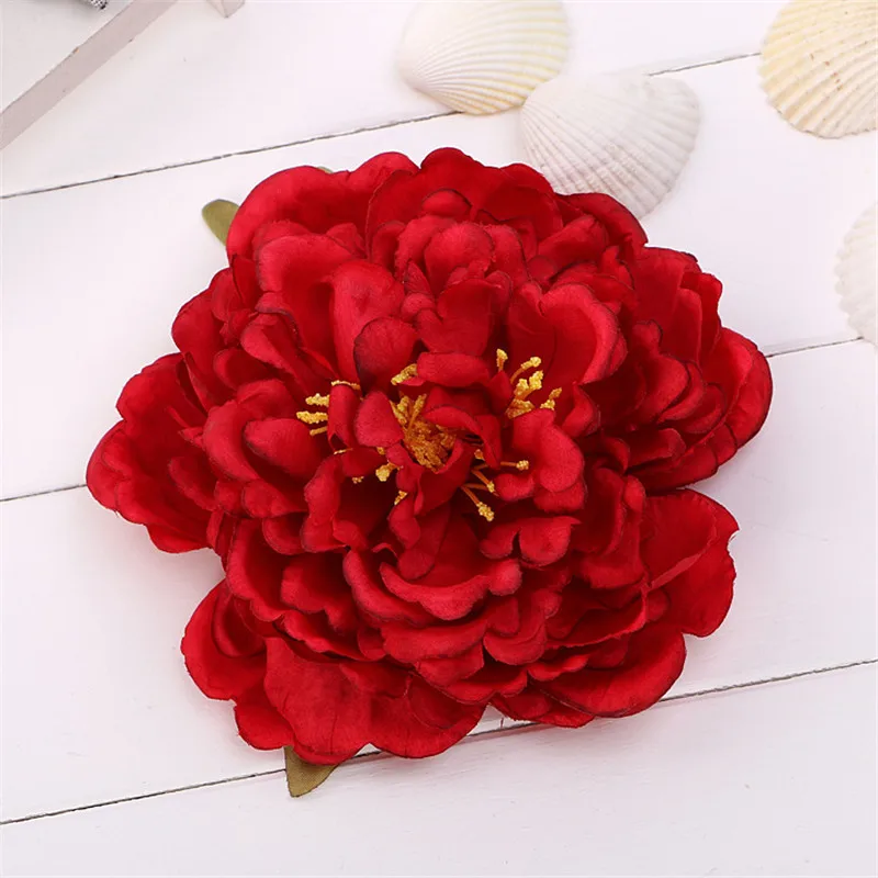 New DIY Headdress Hair Accessories Bridal Wedding Silk Artificial Flower Peony Flower Hairpin Beach Hair Clip Hair Ornament