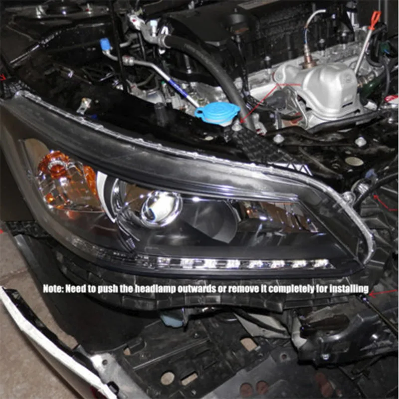 Evenly Illuminating 6000K White LED Strip DRL Lights Kit For 2013 2014 2015 Honda Accord Headlight Daytime Running lights 12V