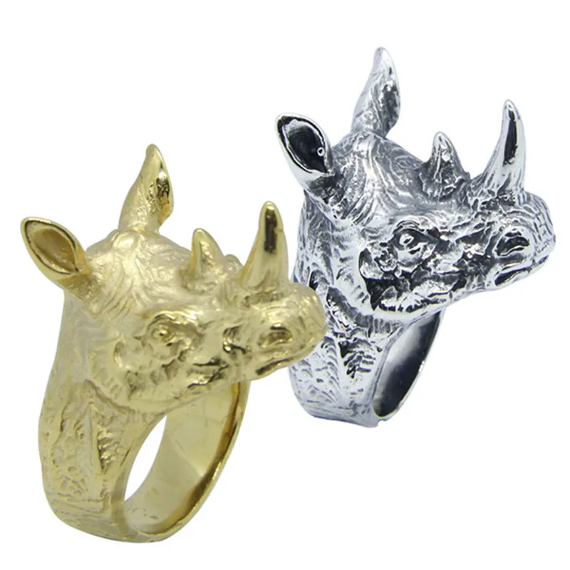 Rany&Roy Newest Rhinoceros Ring 316L Stainless Steel Fashion Jewelry Protect Rhinoceros Ring