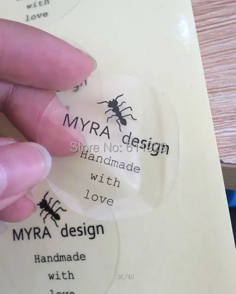 Free shipping custom gold stamping sticker/round clear PVC sticker/packing transparent stickers/clothing stickers 1000 pcs a lot