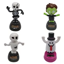 New Halloween Gift High Quality Solar Creative Spoof Swing Doll Shaking His Head Car Decoration Car Interior Products