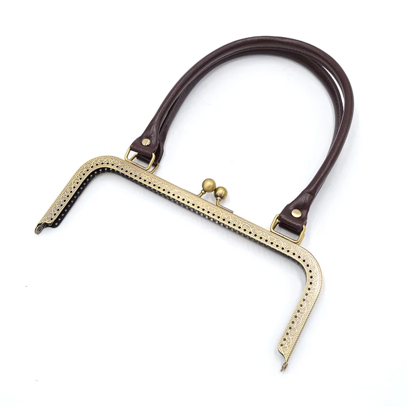 24cm Metal Purse Frame Handle Clasp Lock Antique Bronze Tone for DIY Making Clutch Bag Handbag PU  Accessory