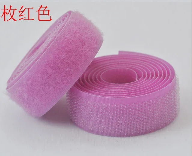 

5m/lot 2cm Hook & Loop red rose Adhesive Fastener Tape children clothes polyester tape diy accessories2183