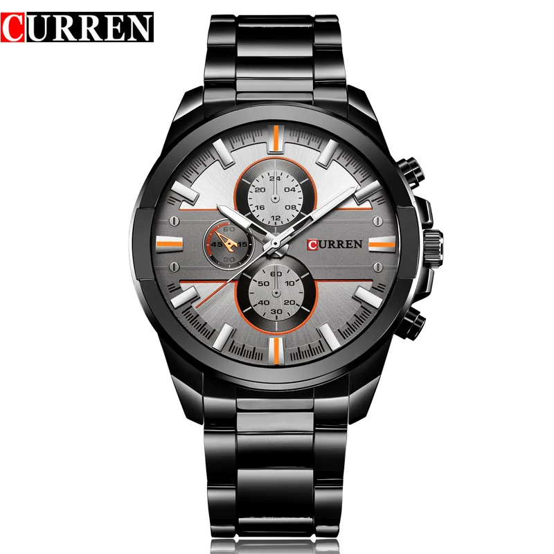 NEW CURREN Luxury Brand Men Full Steel Business Wristwatches Man Casual Waterproof Watch Quartz Watches relogio masculino