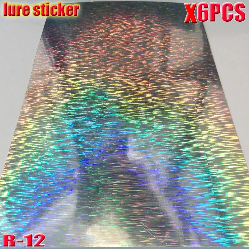 NEW fishing lure sticker fish skin, DIY jig stickers fly tying materials, big size 100mm x 150mm 6papers/lot