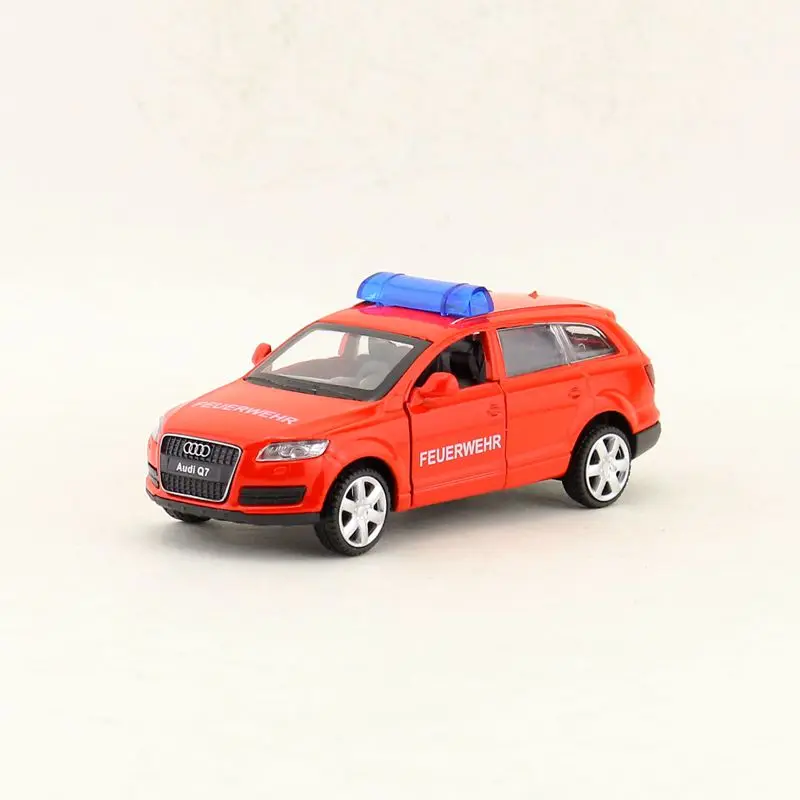 Caja de regalo de alta simulación, modelo de coche SUV de camión de bomberos Q7, aleación 1:43, embalaje Original, venta de juguetes, Envío Gratis