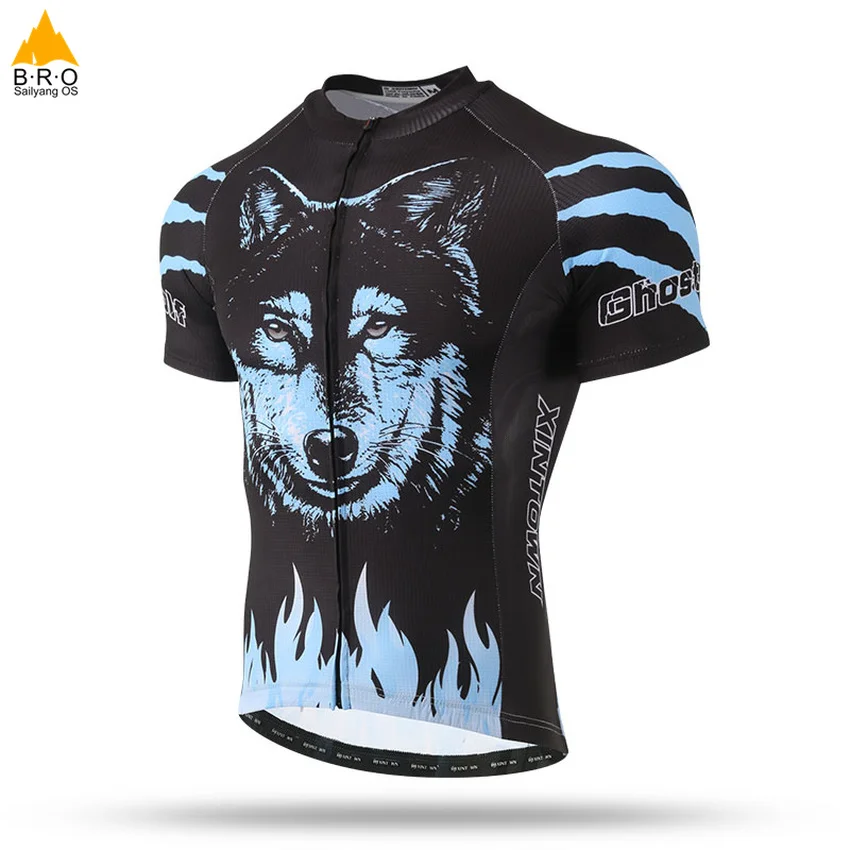 

# WOLF # Mens Cycling Clothes Cycling Jersey Women Shirt Bike Clothing Mallot Ciclismo Hombre Verano Bike Shirt MTB Clothing