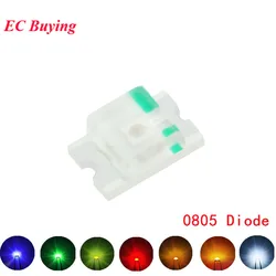 100pcs 0805(2012) SMD LED Ultra Bright Red Blue Yellow White Orange Color LED Light Diode Emitting Diode DIY