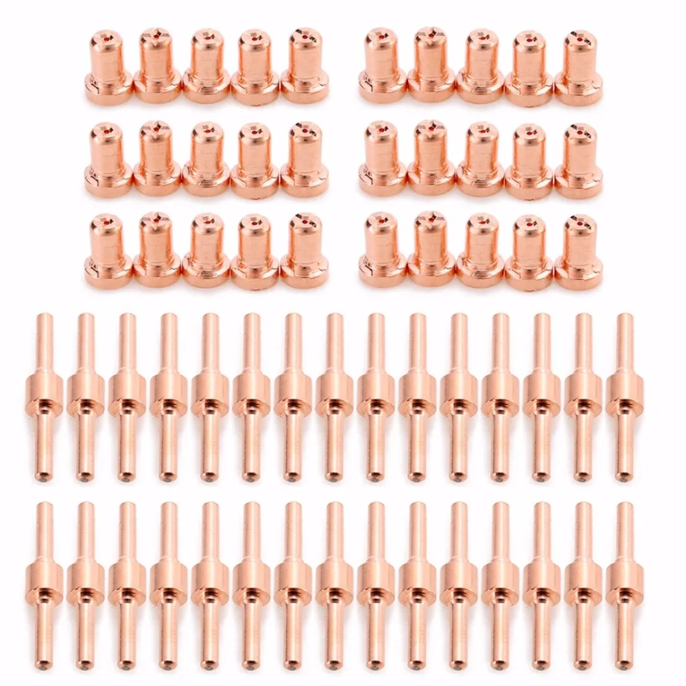 

60pcs Air Plasma Cutter Kit Red Copper Extended Long Tip Electrode & Nozzles Consumables For PT31 LG40 40A Cutting Torch